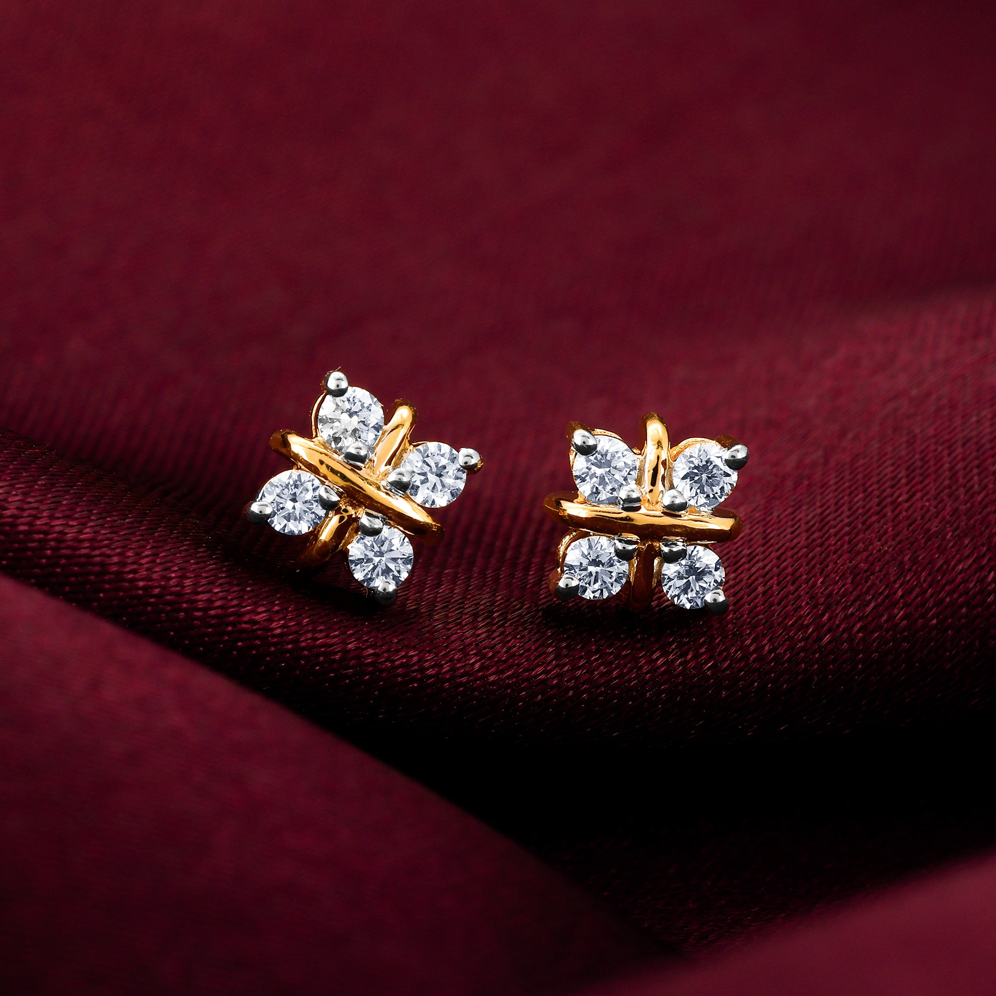 Gold Gentle Passion Diamond Earrings – GIVA Jewellery